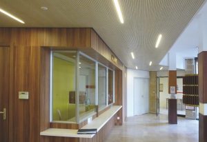 With Metrowall Acoustic Lines 15 on walls and ceilings of the Vallon Institute in Toulouse we create pleasant spaces with acoustic comfort